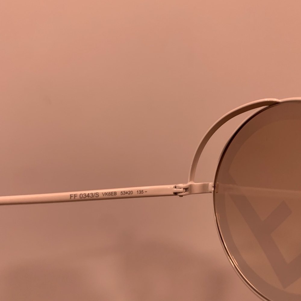 Fendi Printed Run Away Round Frame Sunglasses FF 0343/S White - Picture 5 of 9
